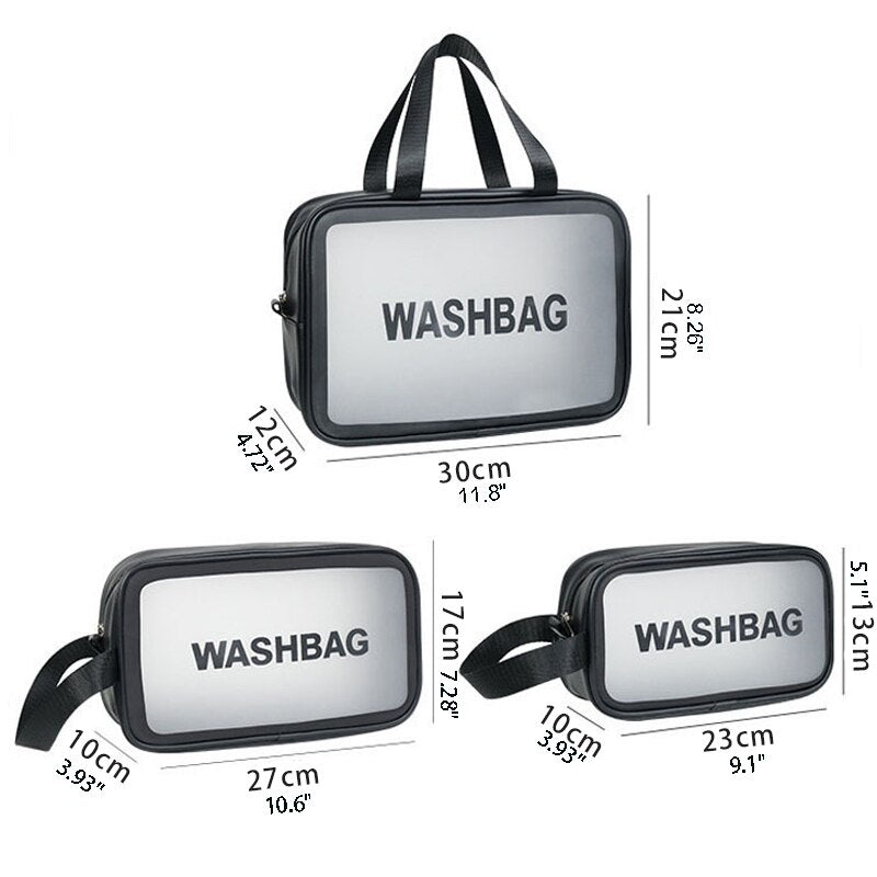Portable Transparent Waterproof Travel Wash & Makeup Bag