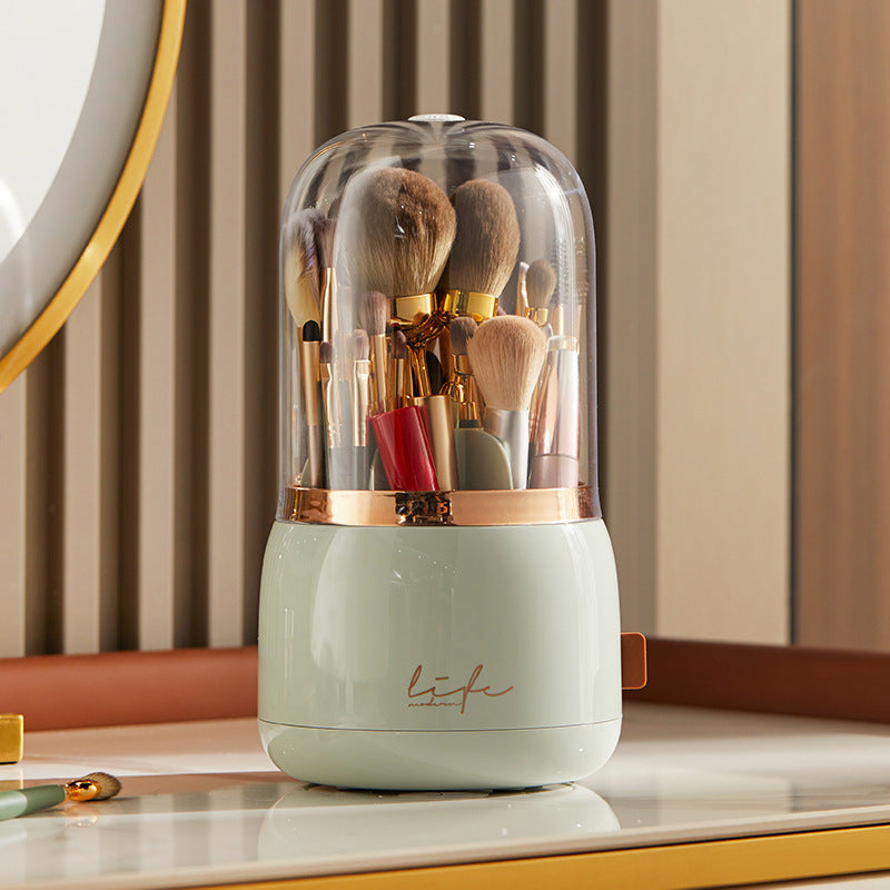 Dust Proof Lipstick, Eyebrow Pencil, Cosmetic Storage Box, Spinning Rotating Brush Cylinder